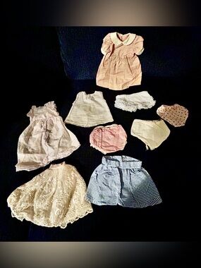 Vintage Doll Clothes Mix Pack — Pink, White & Blue Assorted Outfits